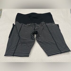 Lululemon Athletica Black and White Striped Workout Pants